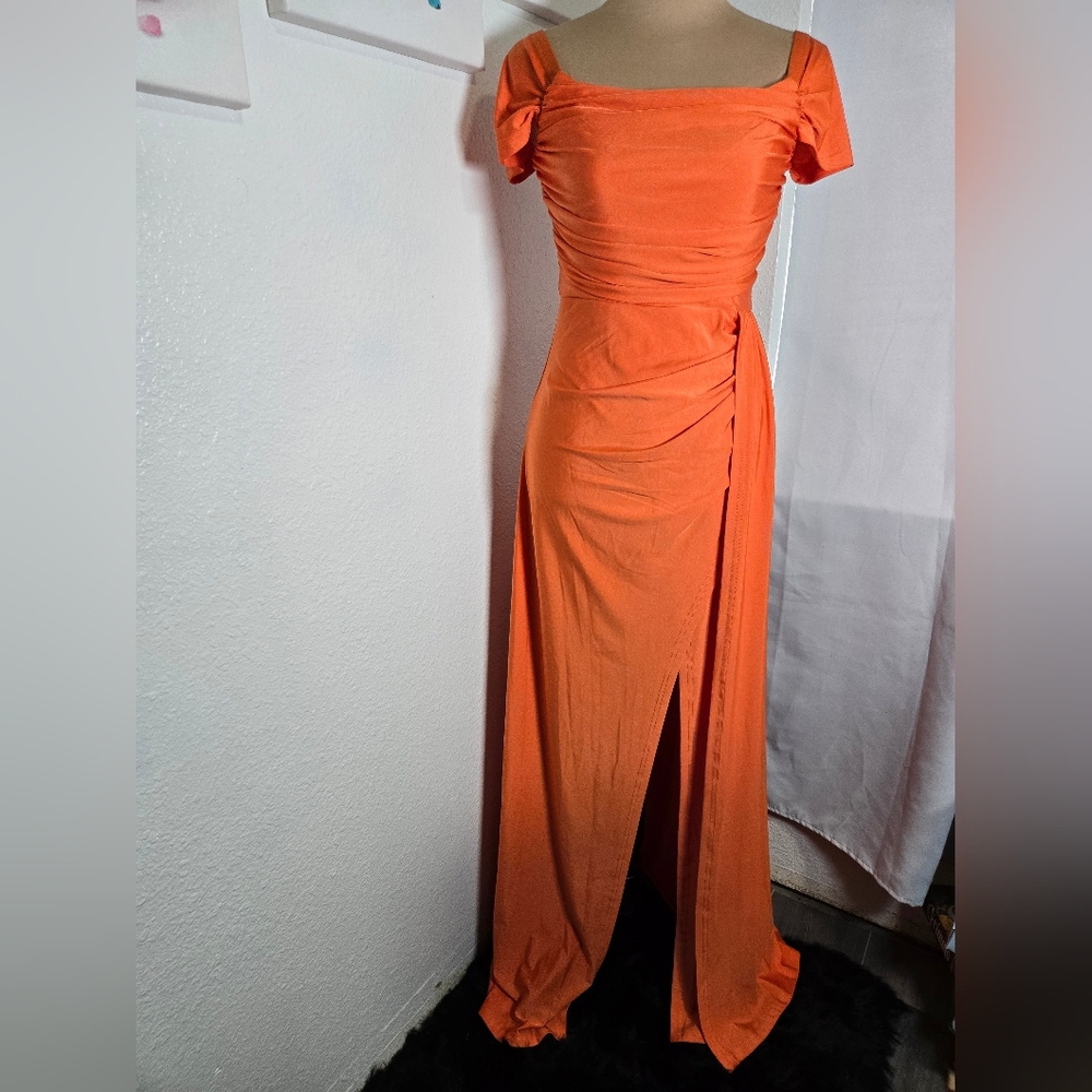 Vibrant Orange Maxi Dress NWOT